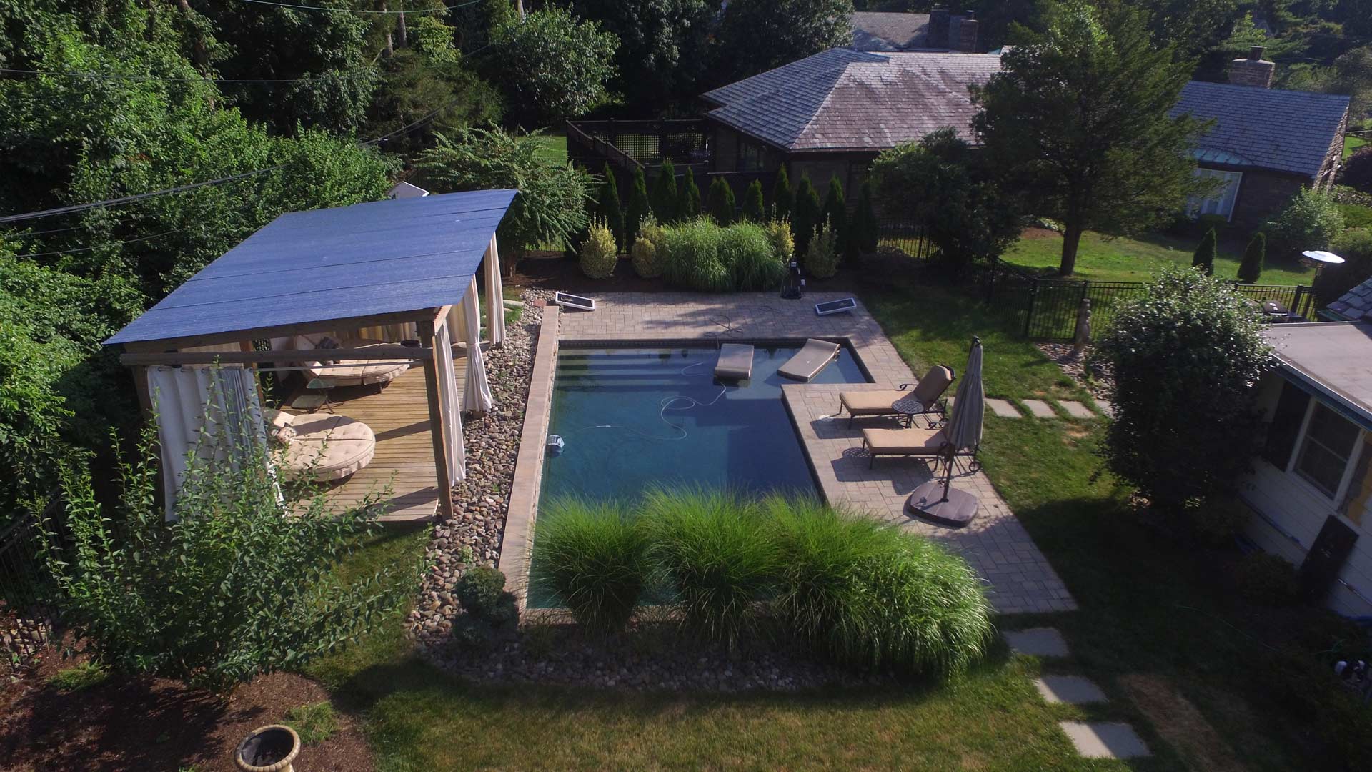 A cabana installed over a property in Rochester, MI.