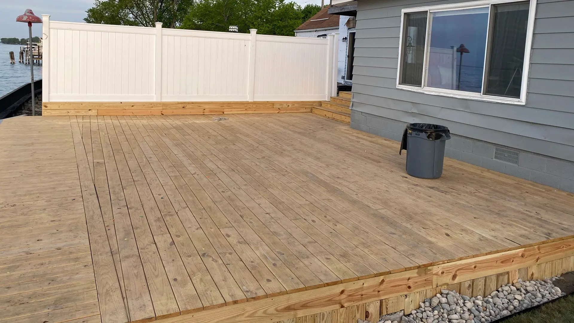 A deck installed for a property in Chesterfield, MI.