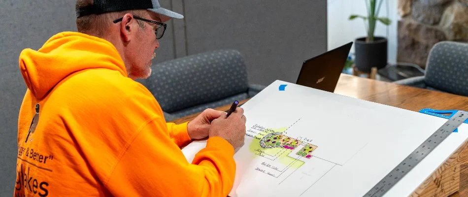 Landscape designer working on a project in Macomb, MI.