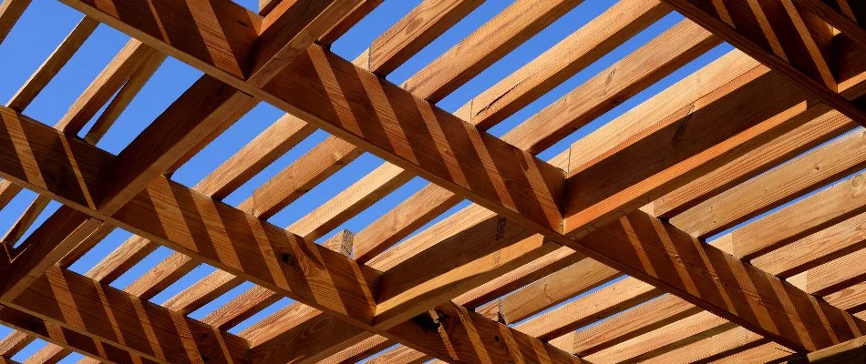 Open slats of a pergola in Macomb, MI.