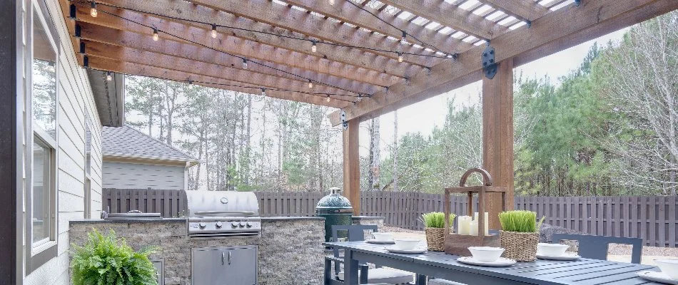 Outdoor kitchen and pergola in Macomb, MI.
