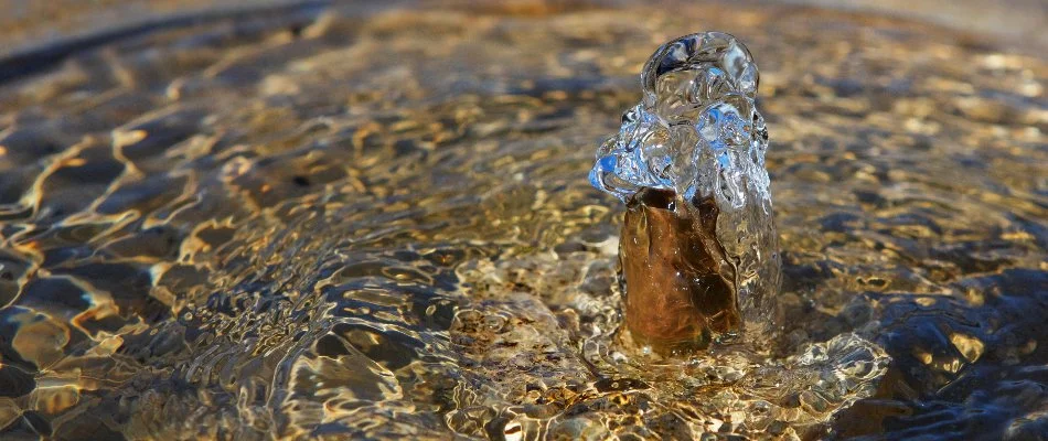 Water feature in Macomb, MI, with a bubbler.
