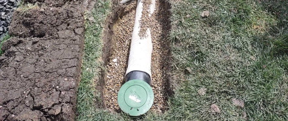 French drain installation by Big Lakes in Chesterfield, MI.