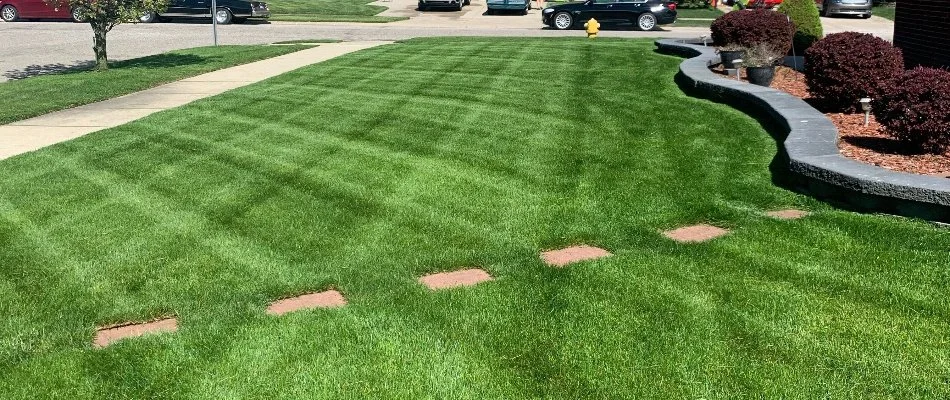 Green lawn and nice landscaping in Center Line, MI.