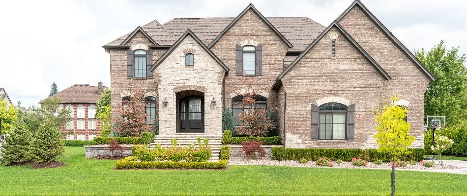 Nice landscaping in front of a home in Oak Park, MI.