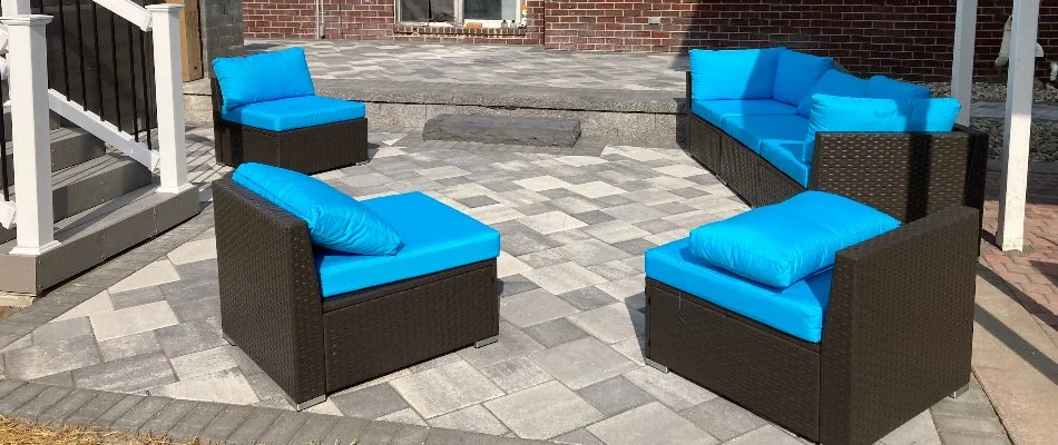 Patio and furniture on a property in Macomb, MI.