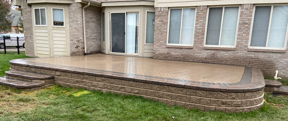 Patio installed with steps in Chesterfield, MI.