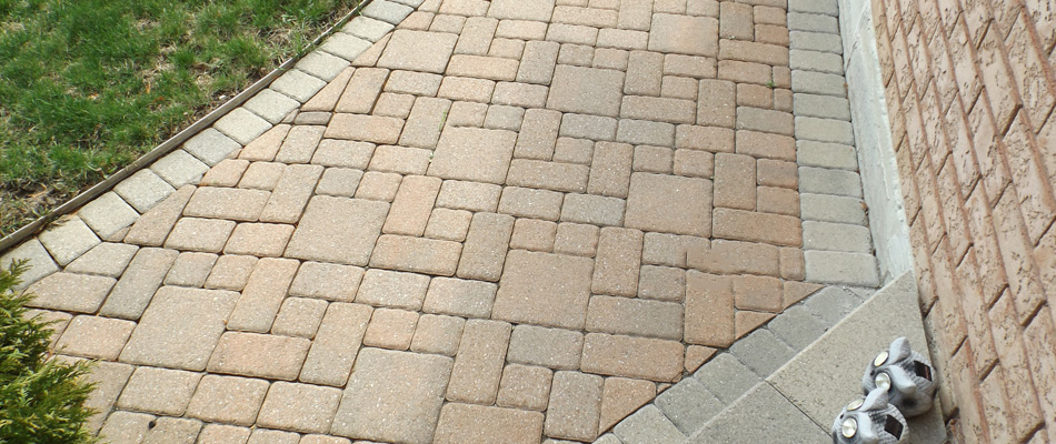 Pavers installed for walkway feature in Mt. Clemens, MI.