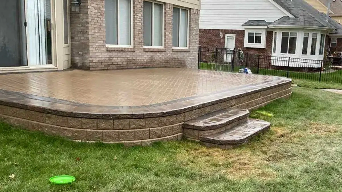 Elevated paver patio project.